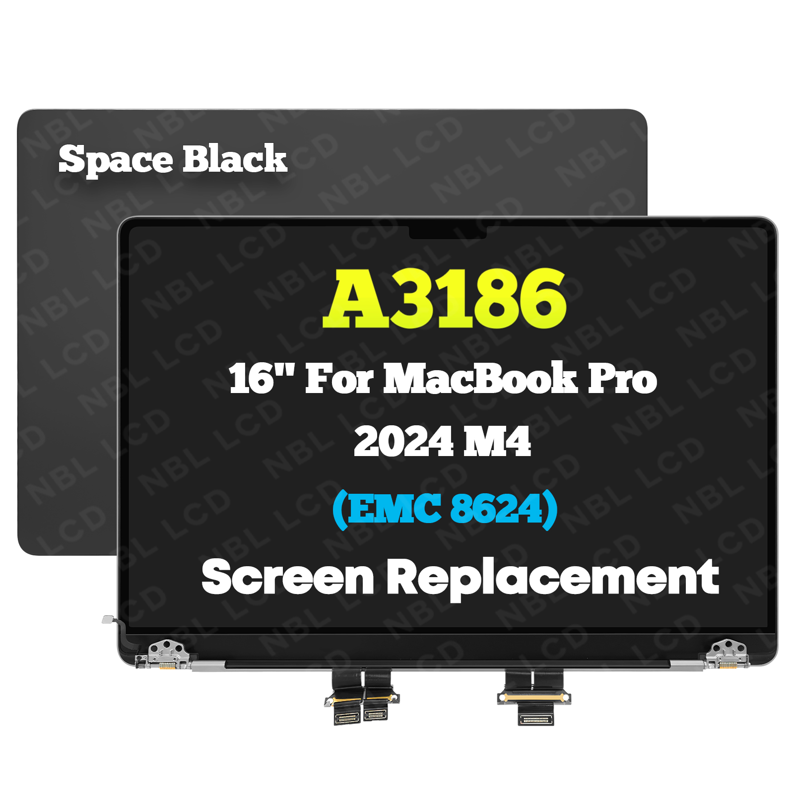 Replacement for MacBook Pro A3186 2024 LCD Screen Assembly Space Black Silver